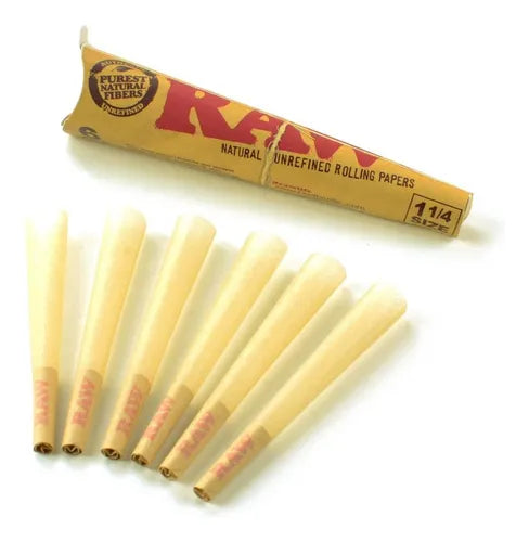 6 Conos Raw Clasicos Preenrolados Raw 1 1/4