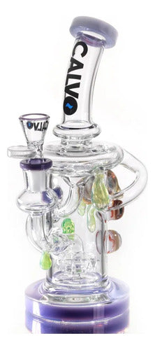 Bong Reciclador Ojos Calvo Glass Color Púrpura