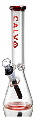 Bong Calvo Glass Beaker 25 Cm Pyrex Transparente Color Rojo