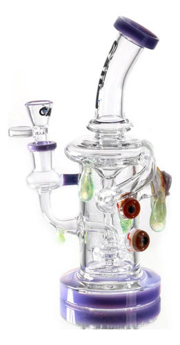 Bong Reciclador Ojos Calvo Glass Color Púrpura