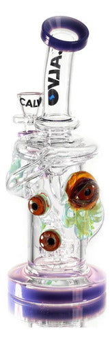 Bong Reciclador Ojos Calvo Glass Color Púrpura