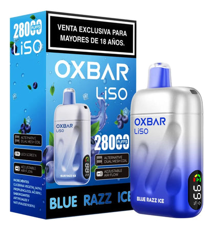 VAPORIZADOR LISO 28000 BLUE RAZZ ICE -OXBAR
