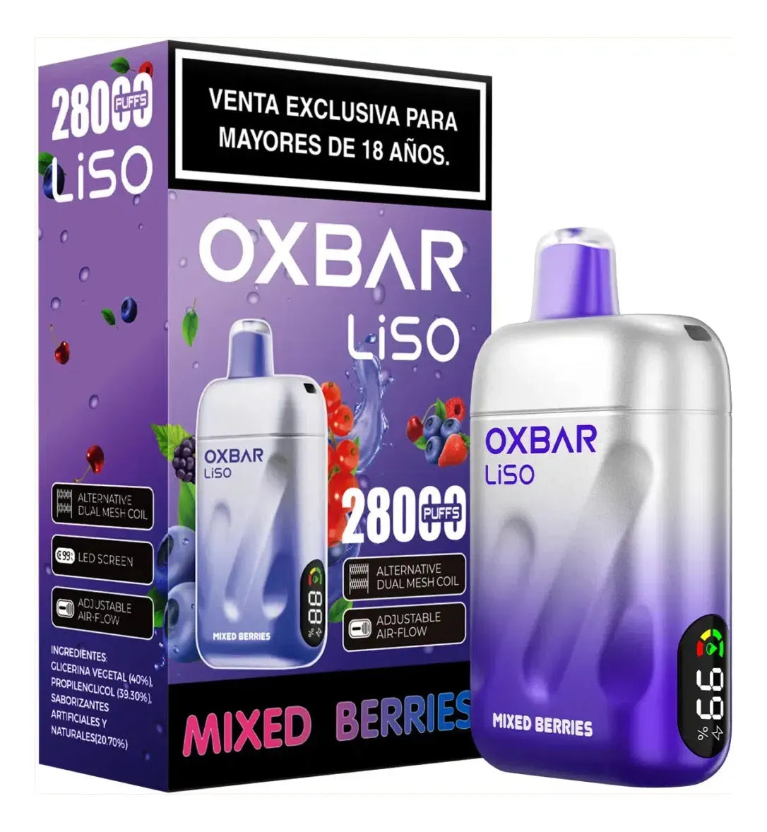VAPORIZADOR LISO 28000 MIXED BERRIES-OXBAR